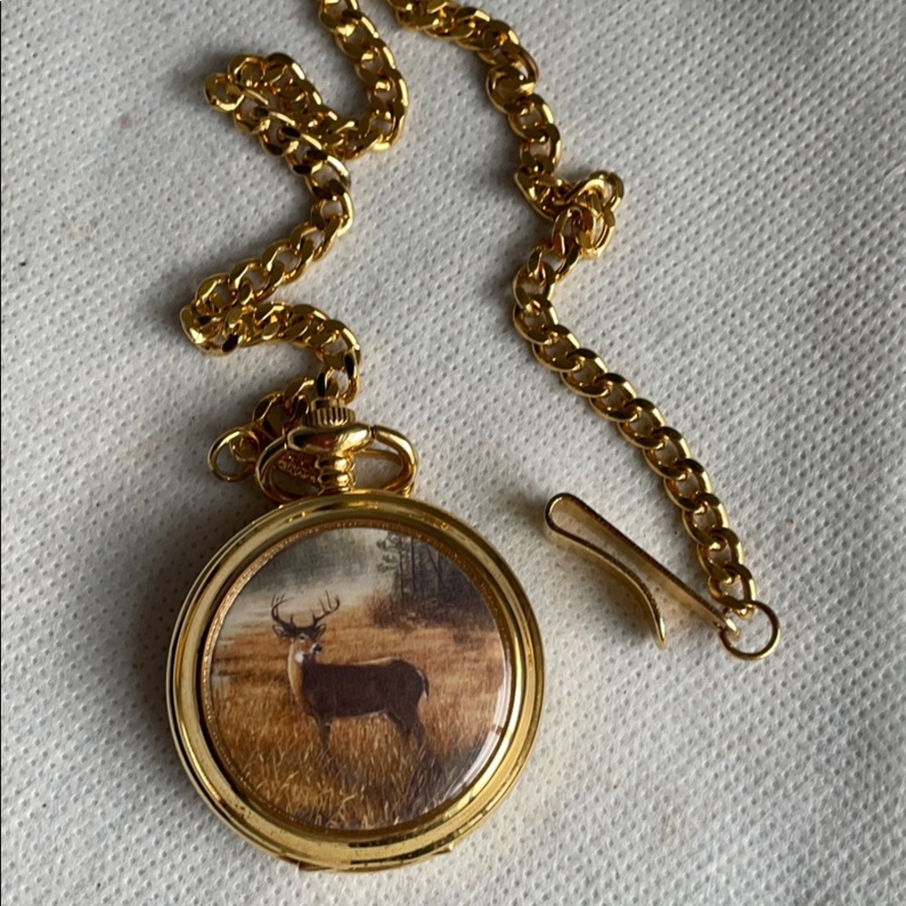 Vintage Hautman collection deer pocket watch